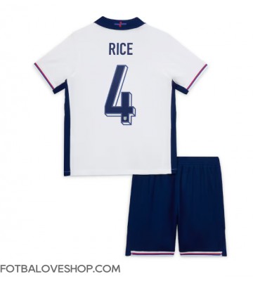 Anglie Declan Rice #4 Dětské Domácí Dres ME 2024 Krátký Rukáv (+ trenýrky)